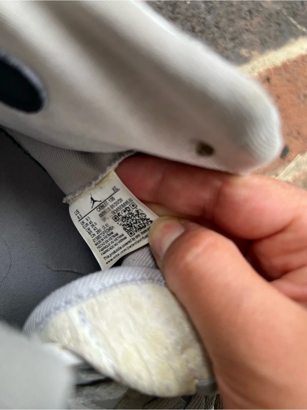 Jordan High-Top Sneakers in Light Gray with Black Swoosh